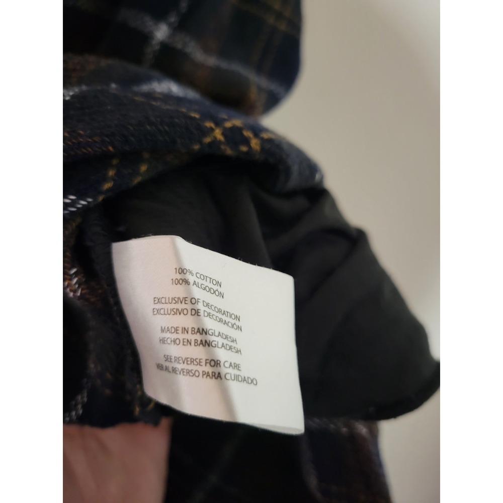 Orvis Classic Plaid Heavyweight Flannel Shacket Shirt XL Blue Green Brown Cotton - Picture 7 of 10